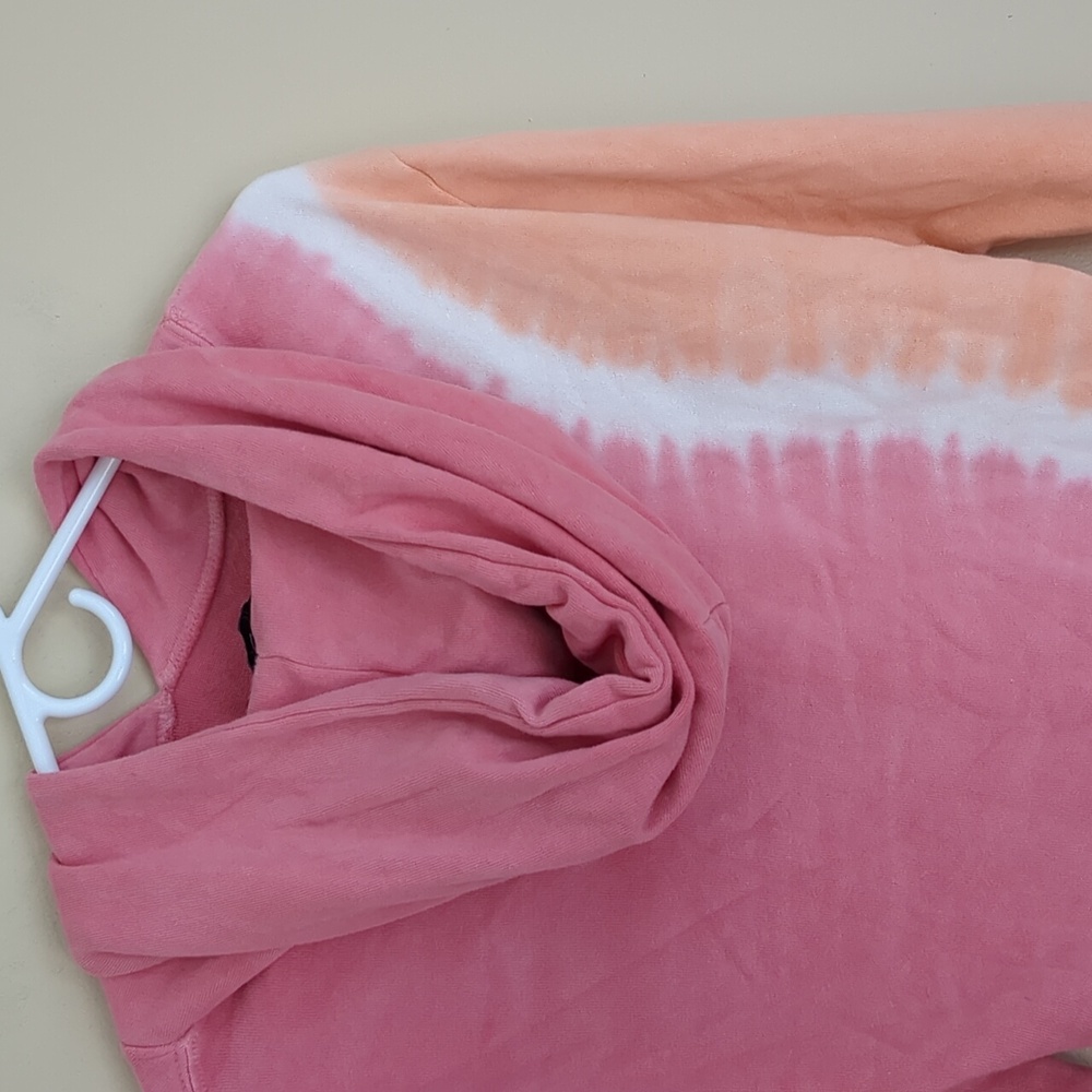 Medium Wildfox Orange And Pink Tie Dye Hoodie Cutoff Style Casual - Picture 10 of 14